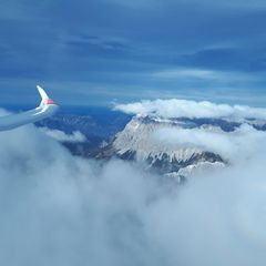 Flugwegposition um 13:34:09: Aufgenommen in der Nähe von Gemeinde Obsteig, Österreich in 3253 Meter